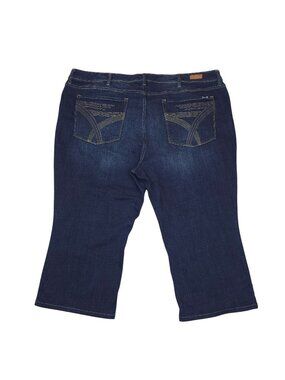Seven7 Mid-Rise Bootcut Crop Jeans Size 28 Womens Dark Wash 23.5" Inseam
